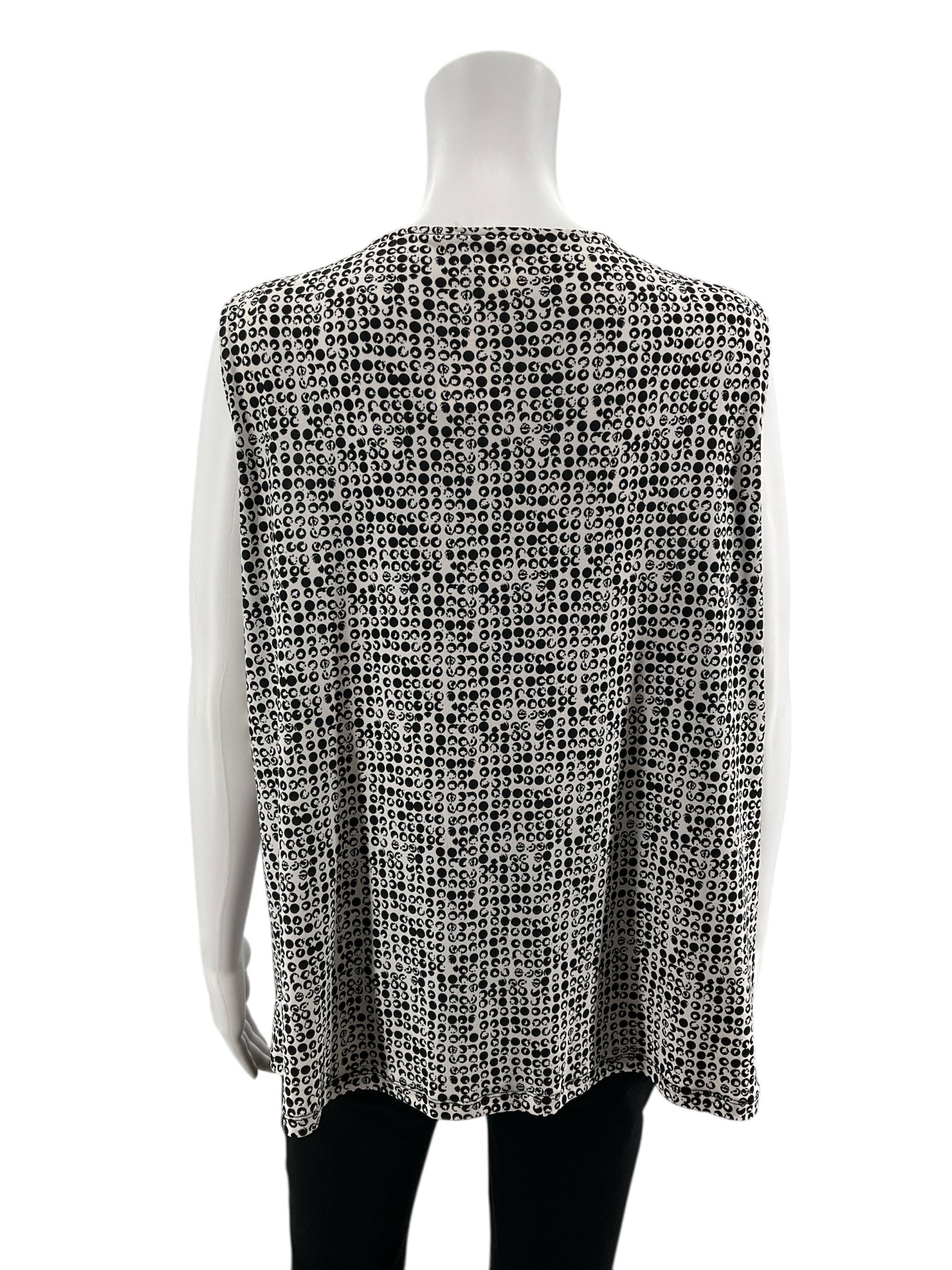 Worthington Black/White Print Pre-Owned Ladies Casual Top -  Size XL Petite