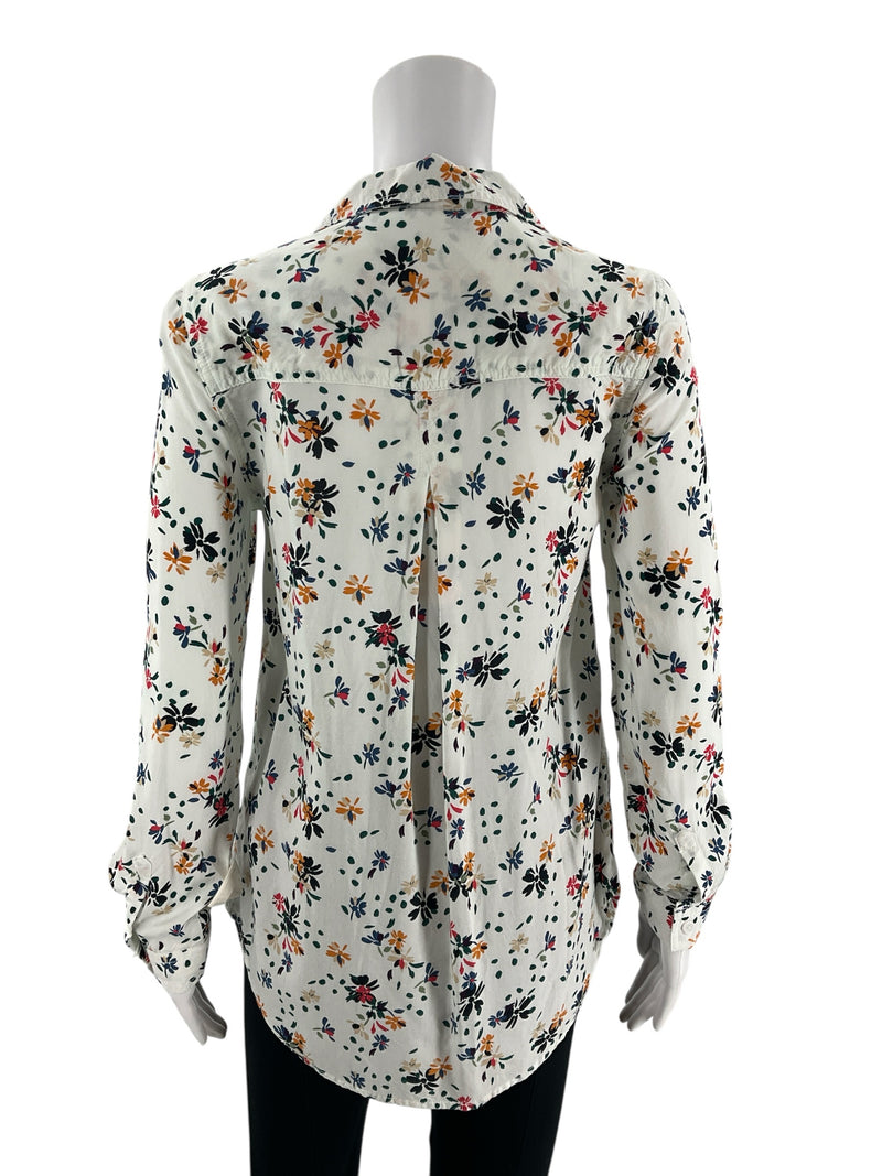 Beachlunchlounge White/Multi Floral Pre-Owned Top - Size Small - Margaret’s Fine Consignment