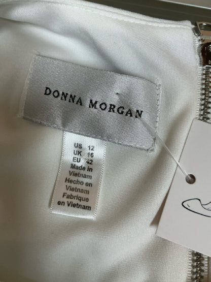 Donna Morgan white/blue Dress Size 12 white/blue colorblock Pre-Owned Ladies Dress - Size 12