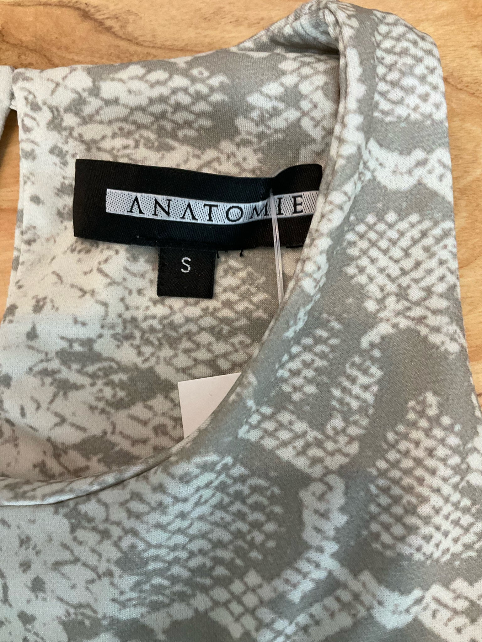 ANATOMIE Melissa Snake Print Racerback Tank Top Gray White Size Small