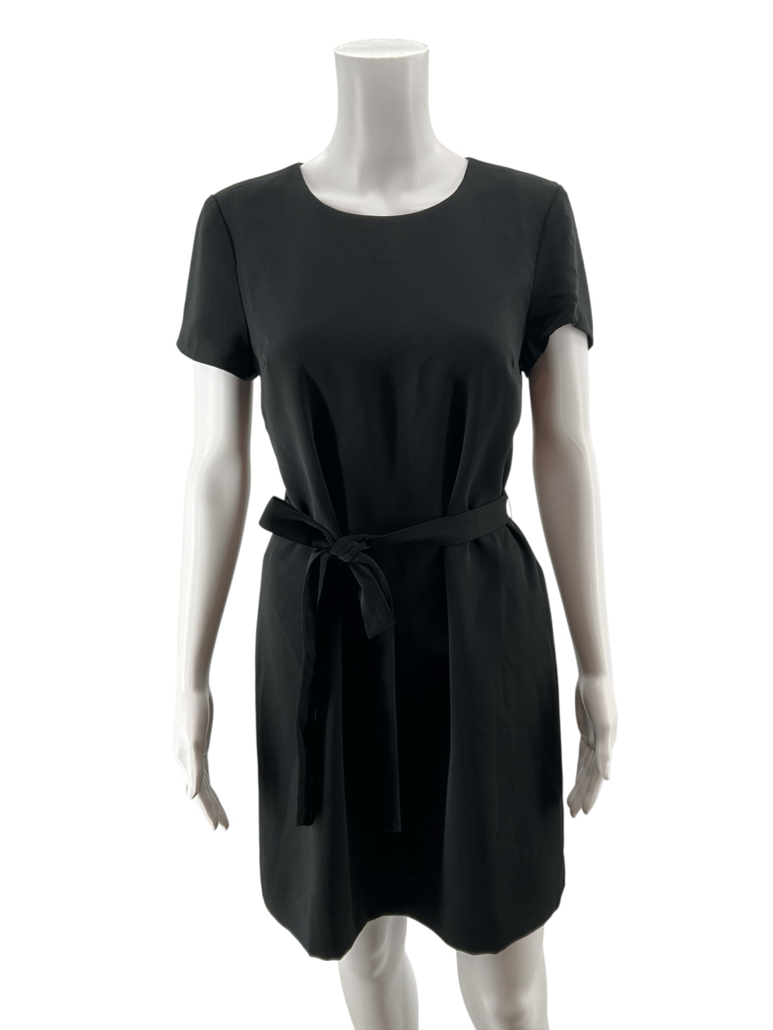 J.Crew Black Tie-Waist Short Sleeve Shift Dress Size 4