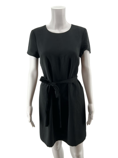 J.Crew Black Tie-Waist Short Sleeve Shift Dress Size 4
