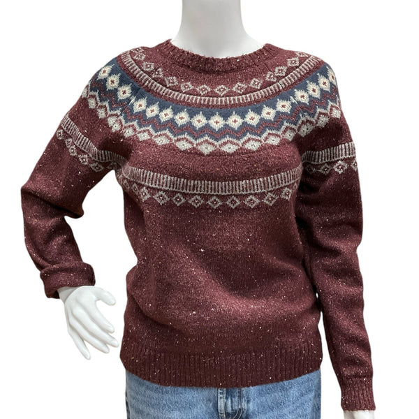 Weatherproof Maroon/Navy Pre-Owned Ladies Sweater - Size Small - Margaret’s Fine Consignment