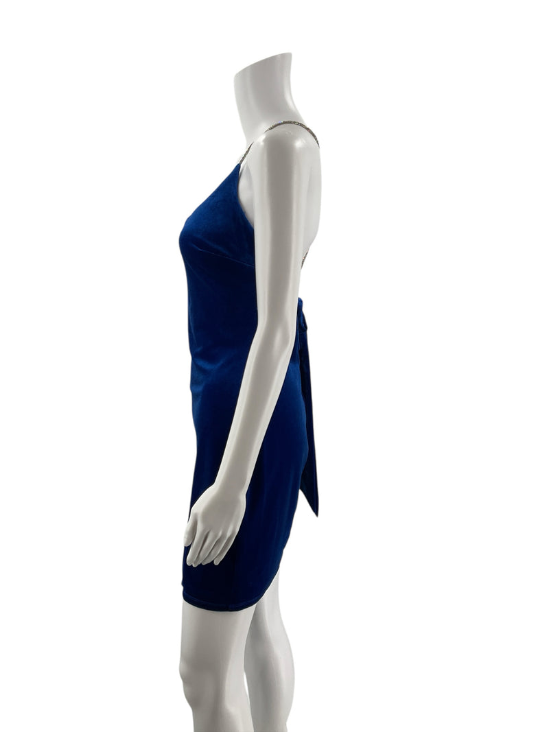 Midnight Doll Blue Velvet Pre-Owned Ladies Dress - Size Medium