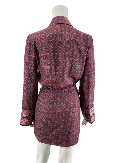 Free People Tell Tale Tunic Mini Dress XS Mosaic Print Boho