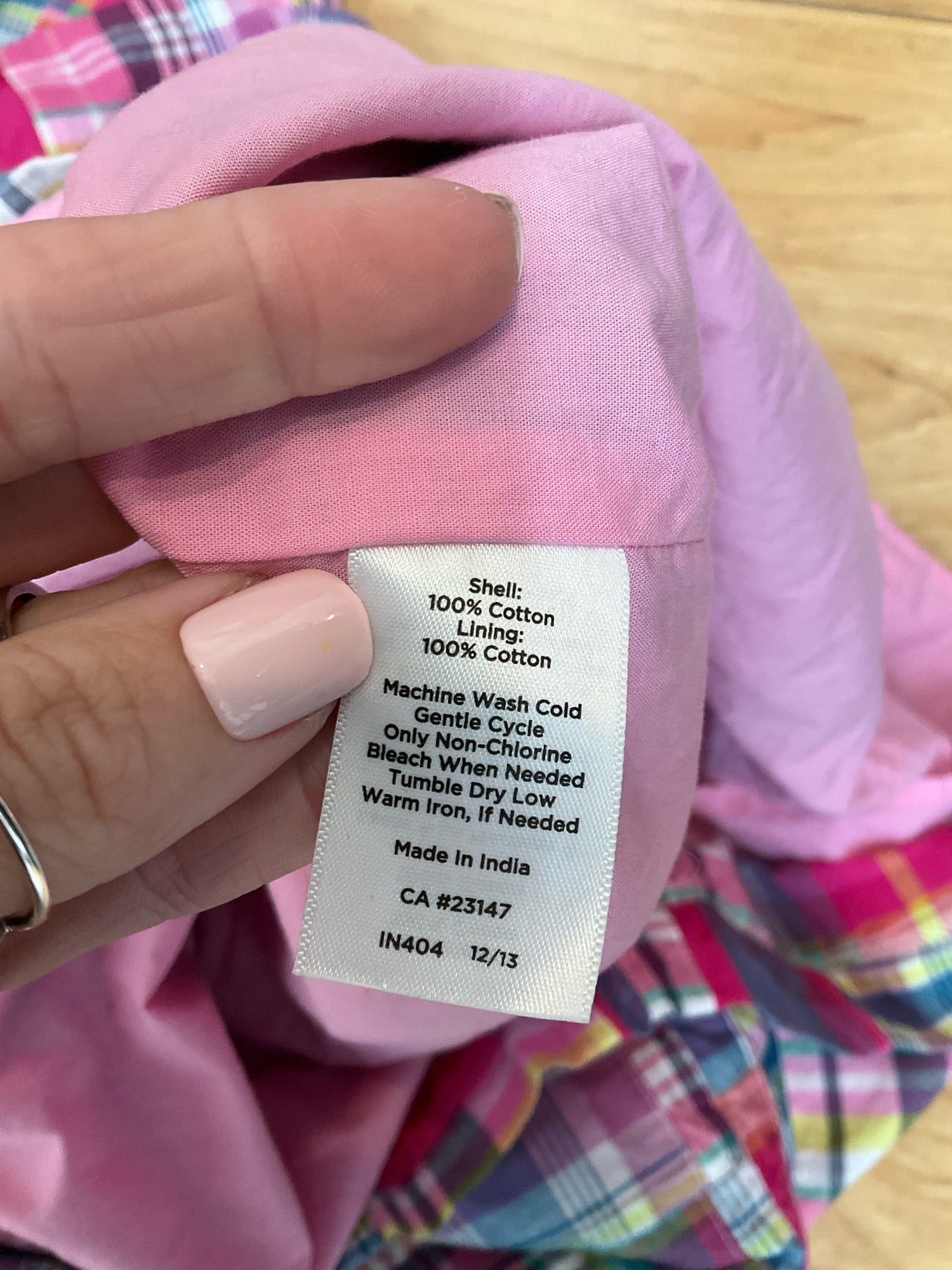 Talbots Patchwork Madras Plaid Cotton Shift Dress Size 12
