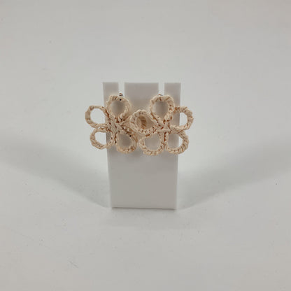 Artisan Earrings Raffia Blossom Hand-Crocheted Statement Earrings