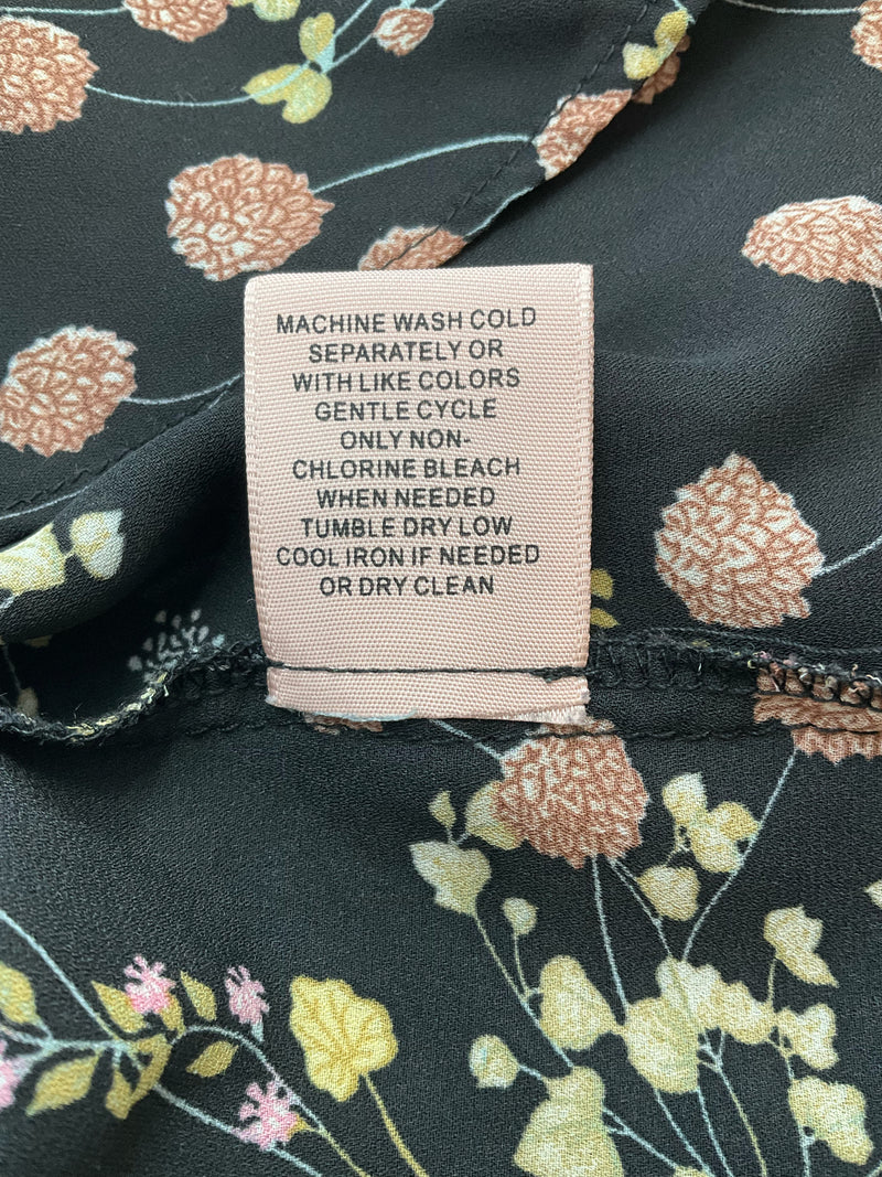 Philosophy Black/Multi Floral Pre-Owned Ladies Top - Size Small