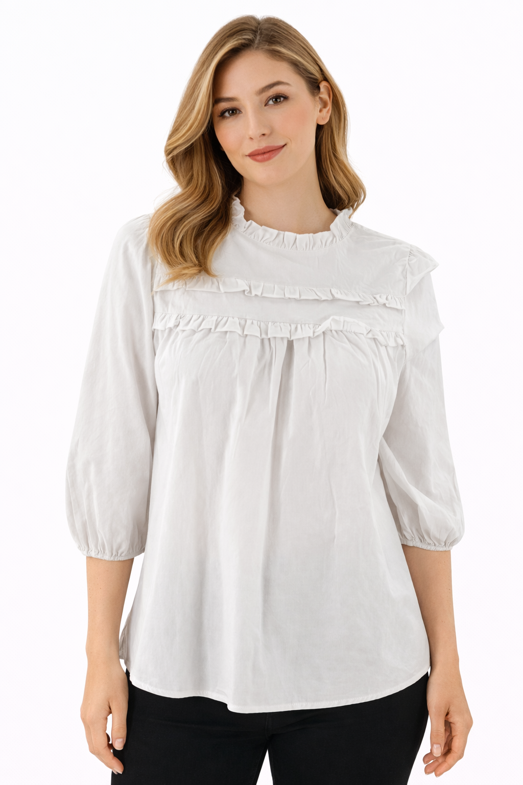 Michelle Mcdowell White Solid Pre-Owned Ladies New with Tags Top -  Size Small