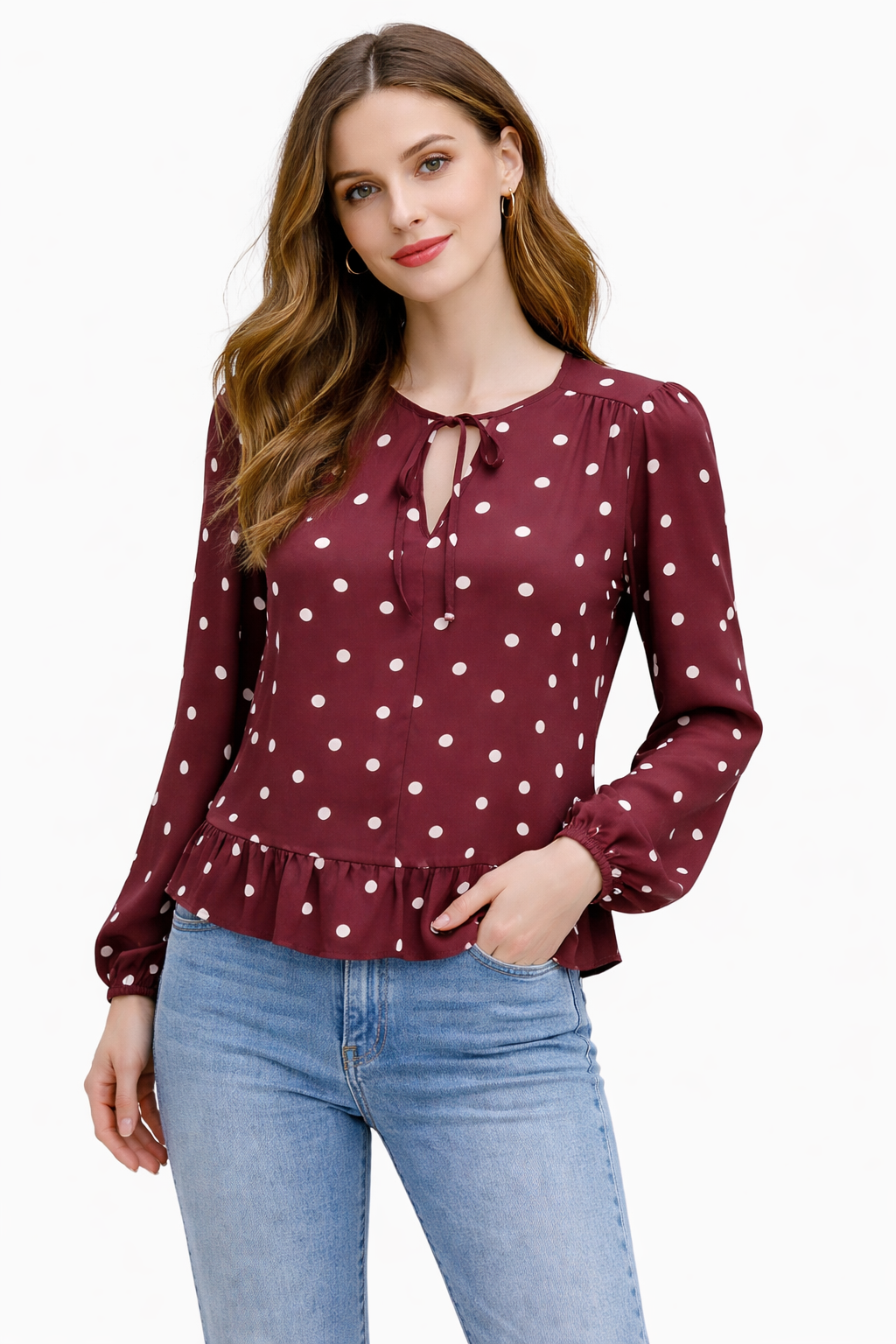 Loft Maroon/Pink Pre-Owned Ladies Top- Size Small