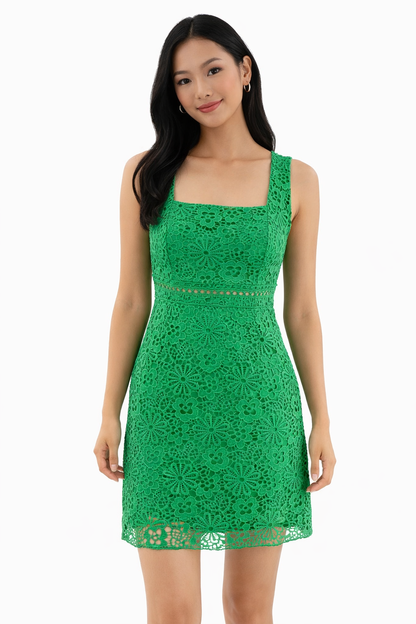 She + Sky Green Lace Pre-Owned Ladies Dress - Size Small
