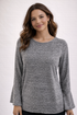 Loft gray heathered casual ladies top in size small with a relaxed boho fit.