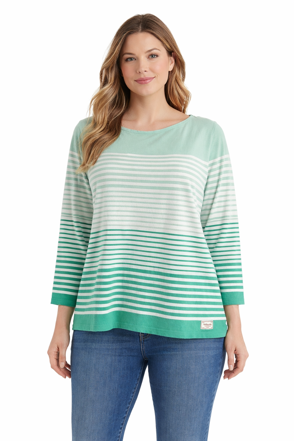 Talbots Green/White Stripe Pre-Owned Ladies Top - Size 3X
