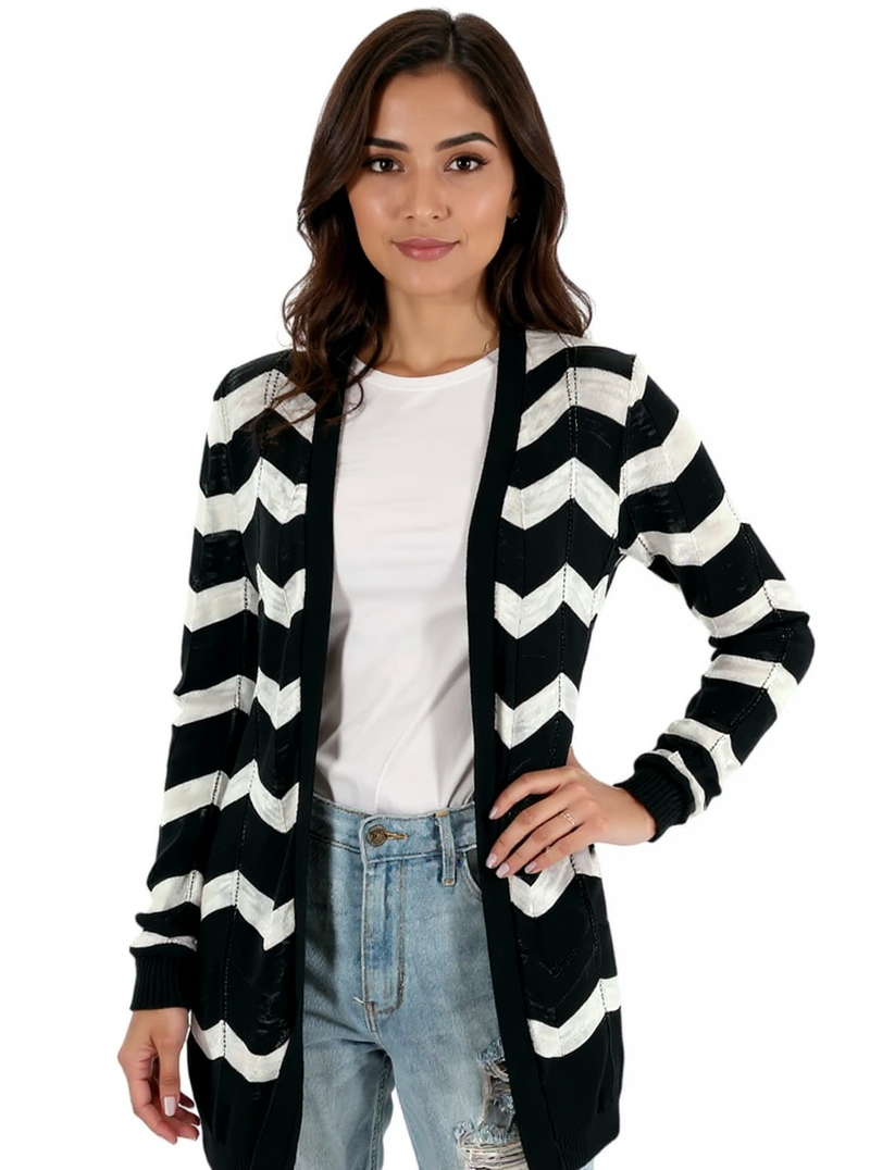 White House Black Market Black/White Stripe Pre-Owned Ladies Shrug - Size XS