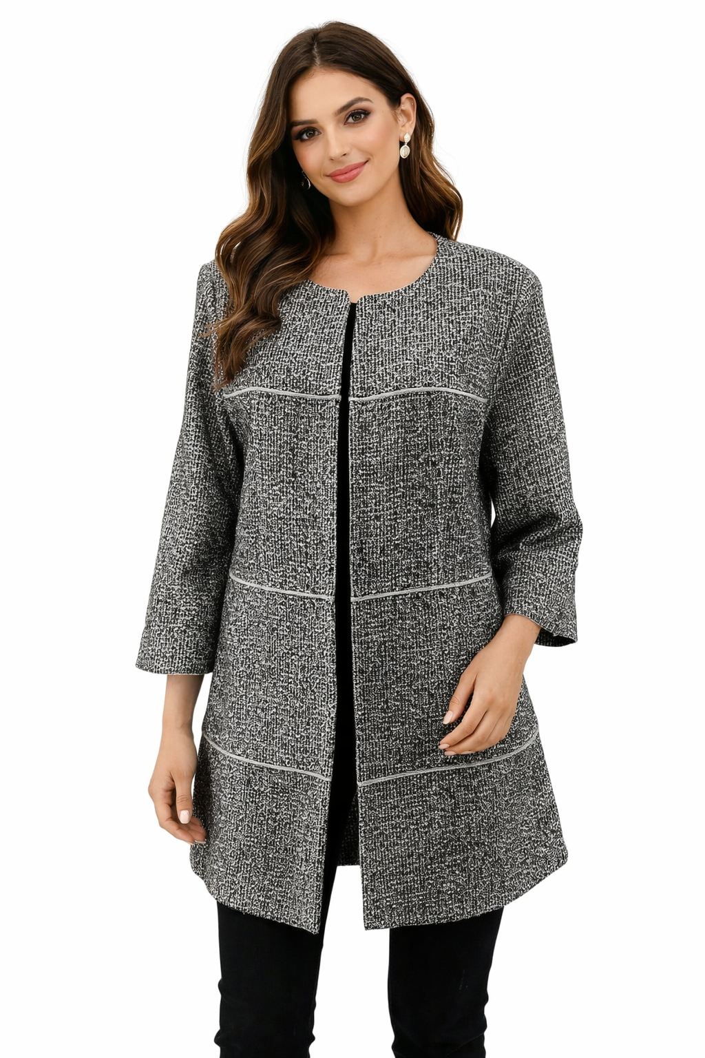 Cabi Black/White Solid Pre-Owned Ladies Jacket - Size Medium