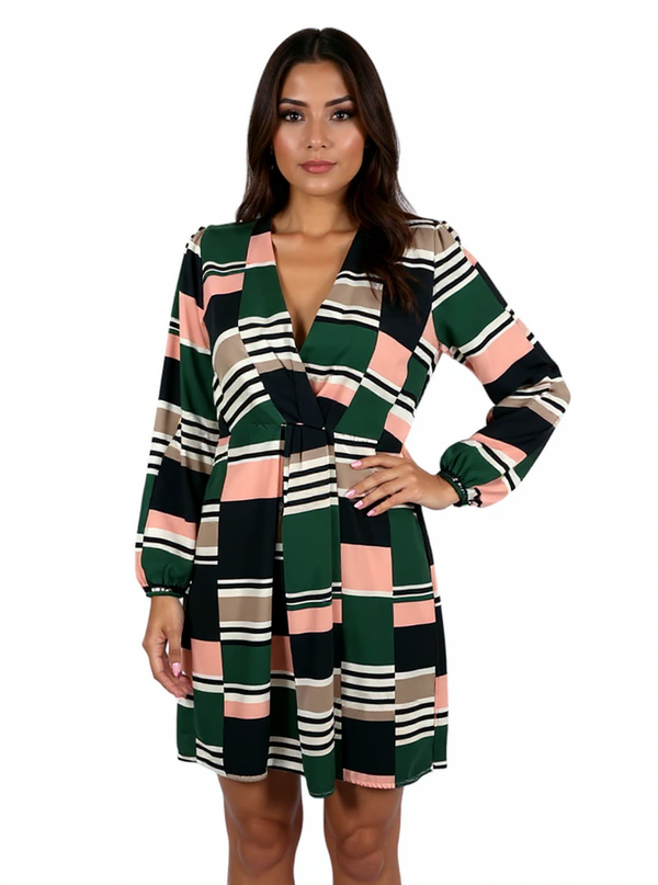 Lost + Wander Green/Multi Print Pre-Owned Ladies Dress - Size Medium