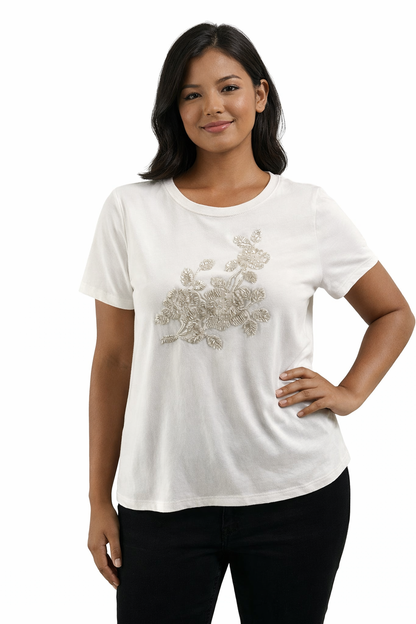 Talbots White Pre-Owned Ladies Top - Size Medium Petite