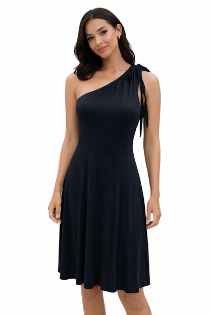 Loft Navy Solid Ladies Pre-Owned Dress - Size Small