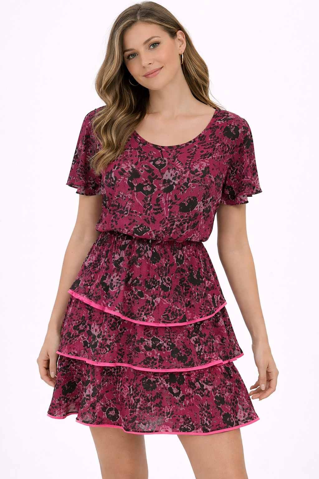 Matilda Jane Burgandy/Multi Pring Pre-Owned Ladies Dress - Size Medium - Margaret’s Fine Consignment