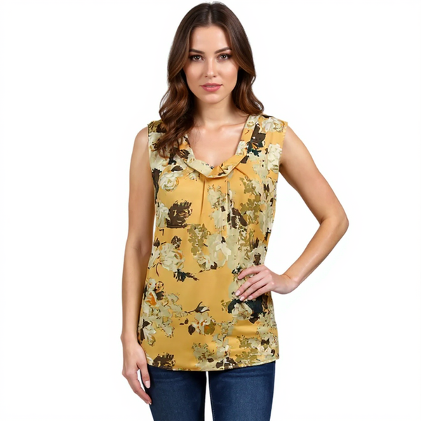Talbots Orange/Multi Print Ladies Pre-Owned Top - Size XL