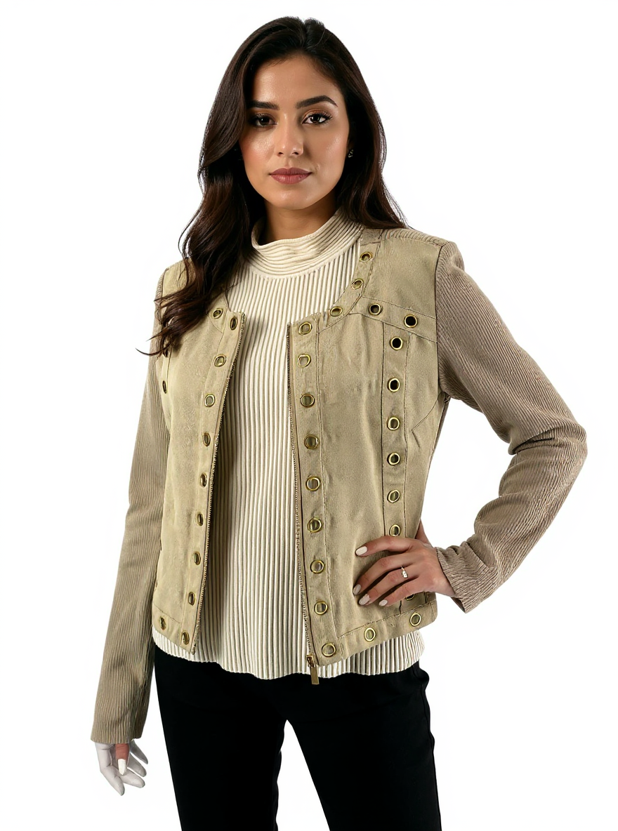 Cache Tan Suede Pre-Owned Ladies Jacket - Size Large - Margaret’s Fine Consignment