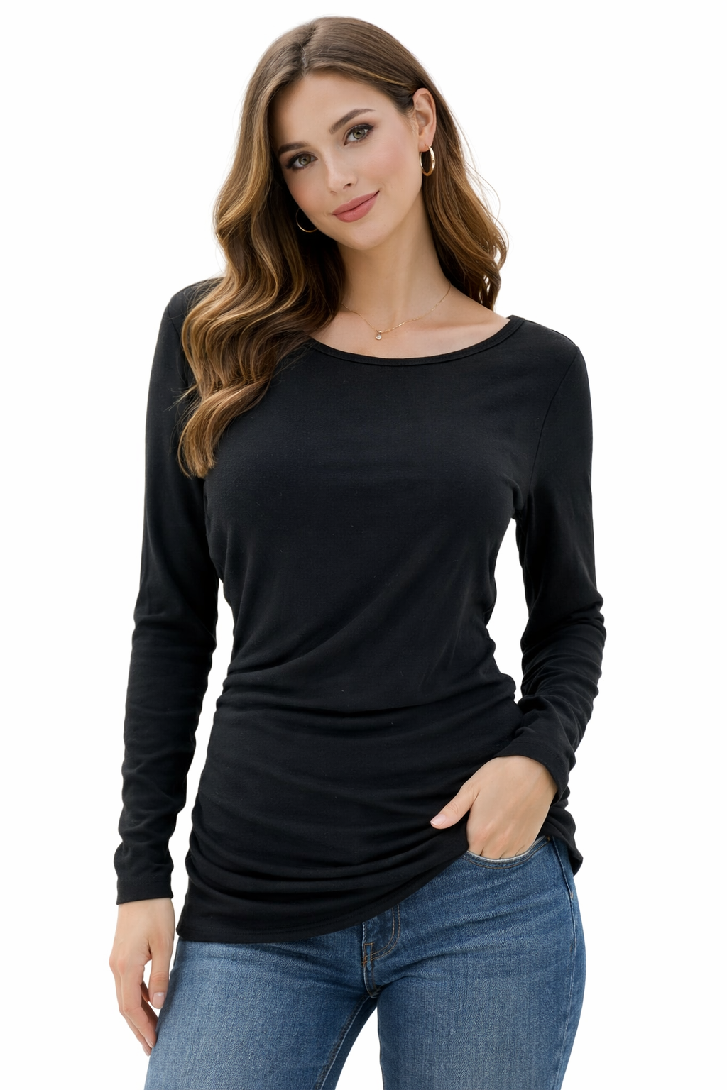 Ann Taylor Black Solid Ladies Pre-Owned Top - Size Small