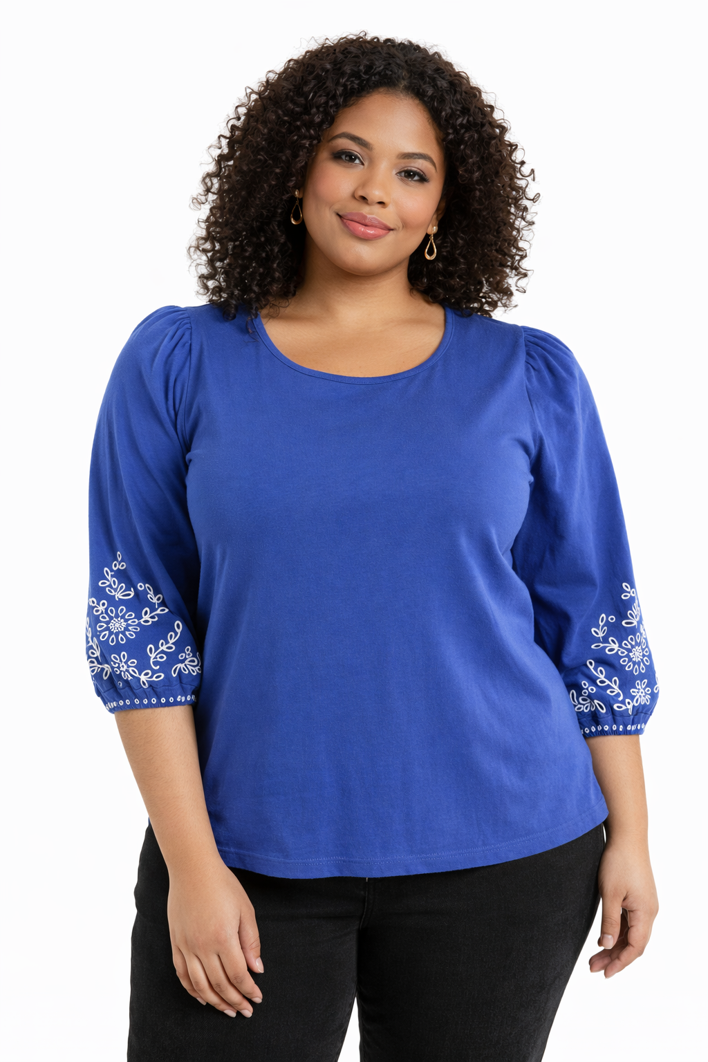 Talbots Blue Solid Pre-Owned Ladies Short Sleeve Top - Size 1X