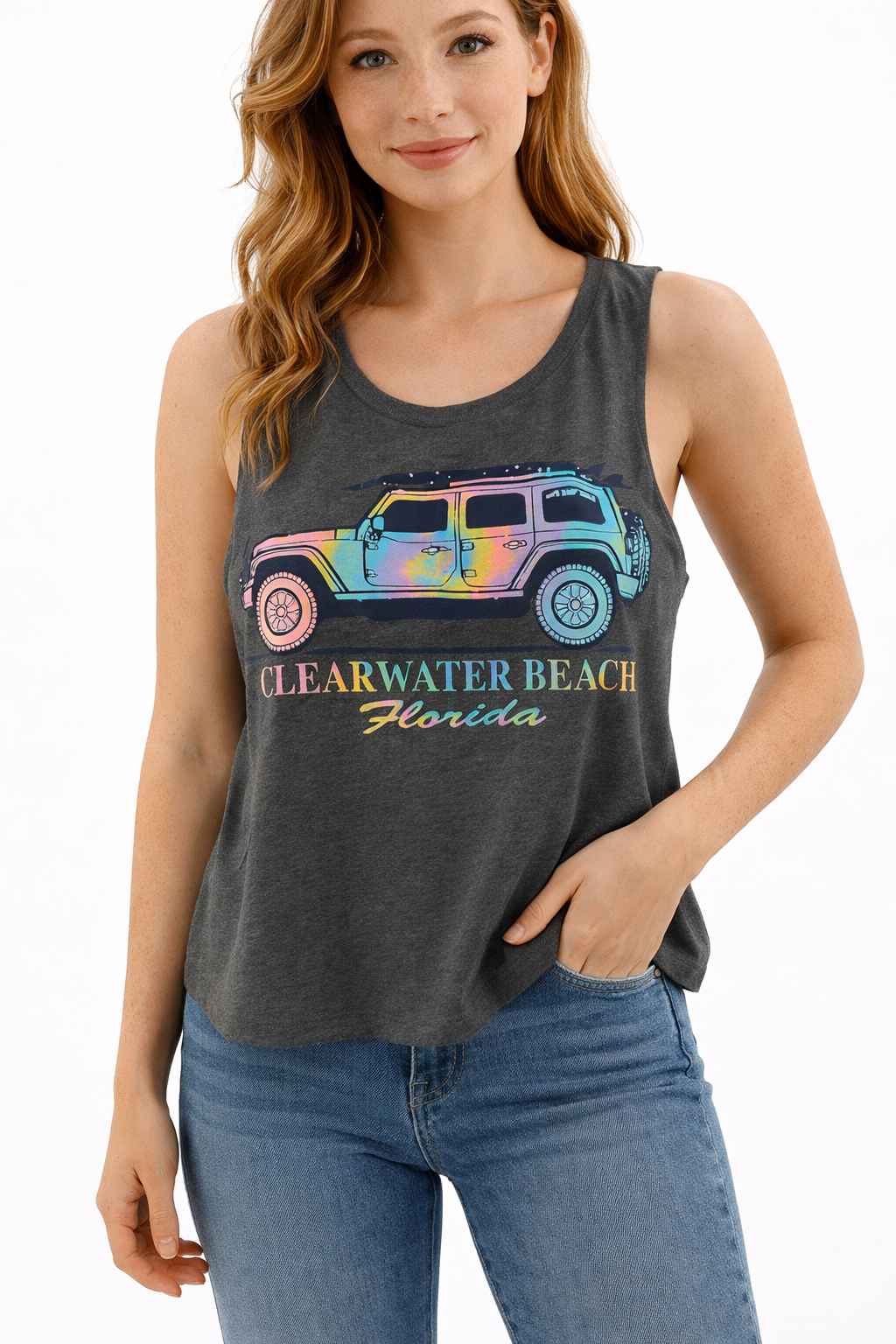 Surf Style Gray/Multi Print Pre-Owned Ladies Top - Size Medium - Margaret’s Fine Consignment