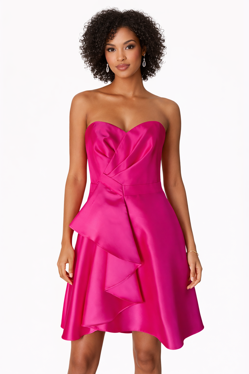 Adrianna Papell Fuschia Solid Pre-Owned Ladies New With Tags Dress - Size 6