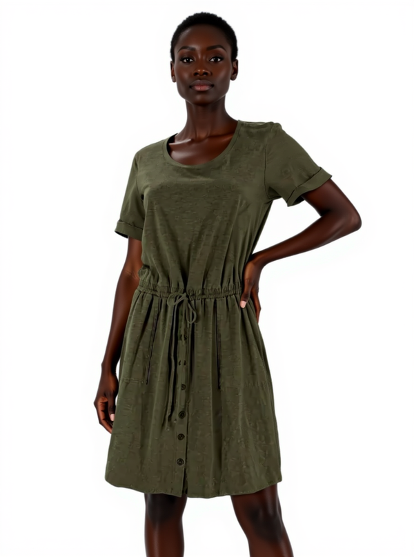 J Jill Army Green Pre-Owned Ladies Dress - Size Small