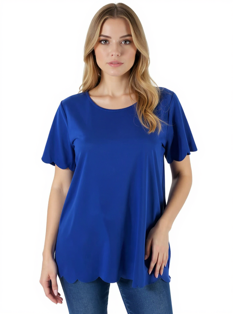 Jodifl Blue Solid Pre-Owned Ladies Top - Size Medium