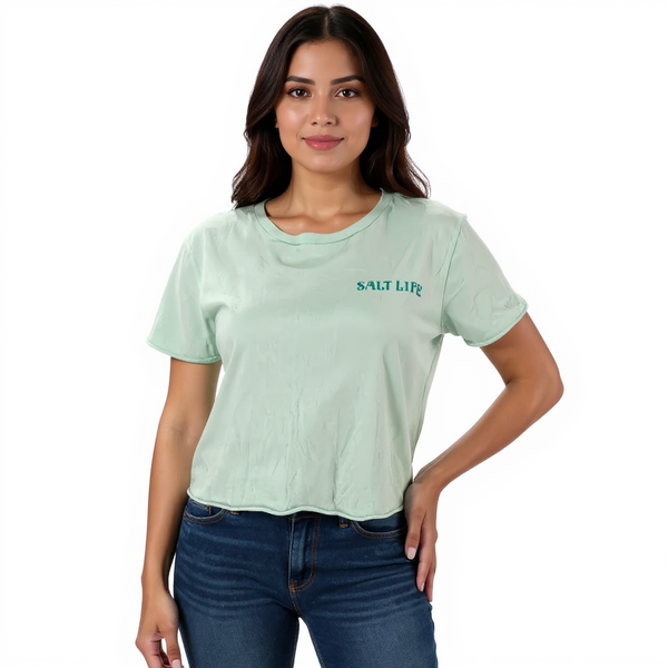 Salt Life Aqua Words Pre-Owned Ladies Top - Size Medium