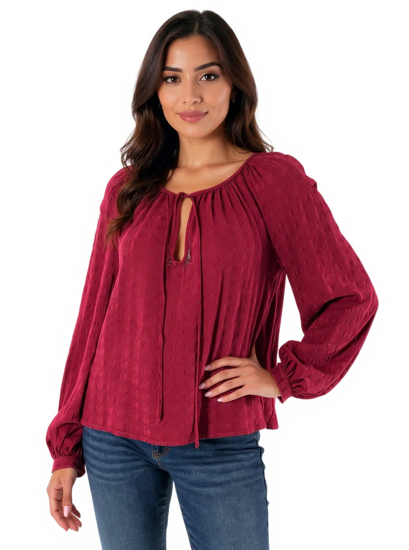 Cloth & Stone Maroon Solid Pre-Owned Ladies Top - Size Small