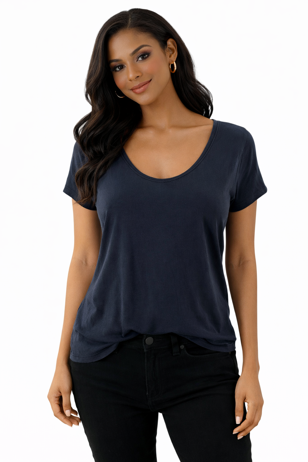 Vince - Navy Solid Pre-Owned Ladies Casual Top - Size Small