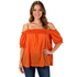 H&M orange cold shoulder ladies top in size large, featuring a solid design and stylish cut.
