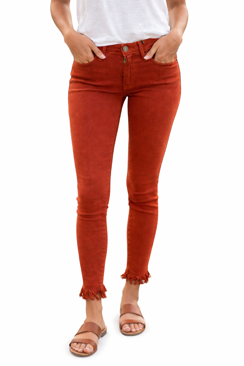 Just Black Burnt Orange Ladies Pre-Owned Jeans - Size 2