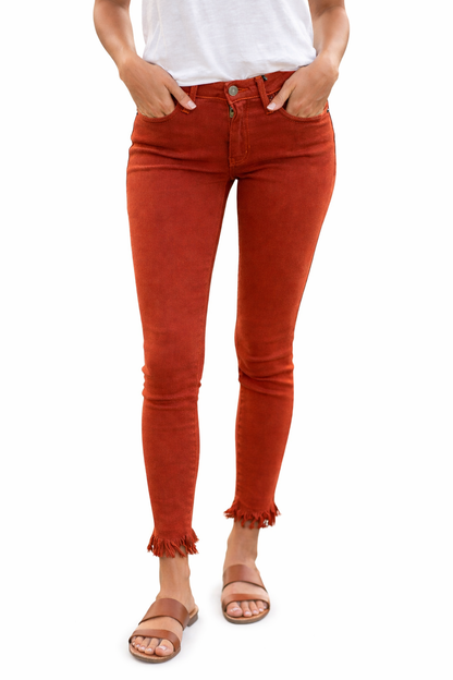 Just Black Burnt Orange Ladies Pre-Owned Jeans - Size 2
