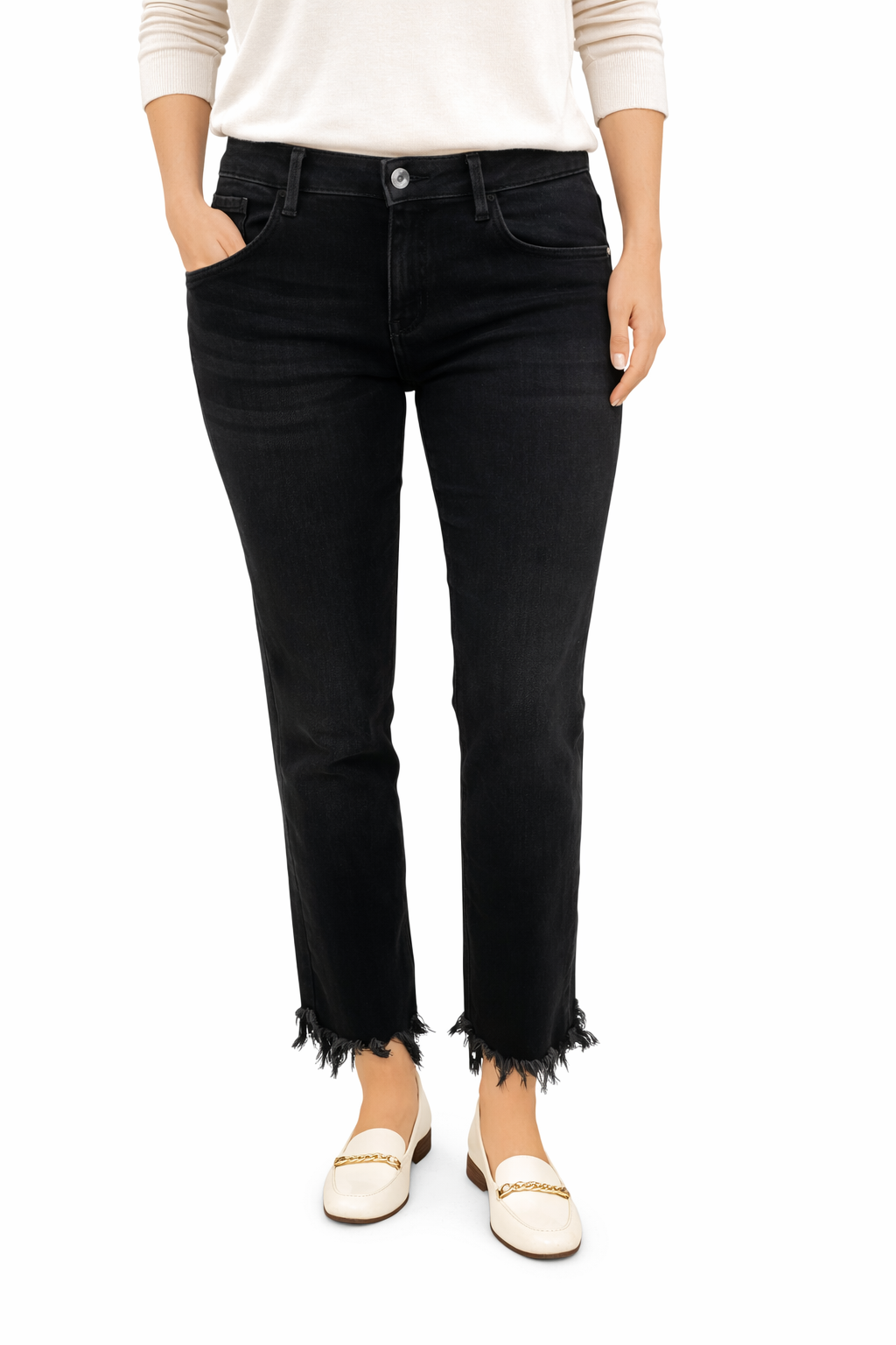 Madison Black Fringe Pre-Owned Ladies New with Tags Jeans – Size 4