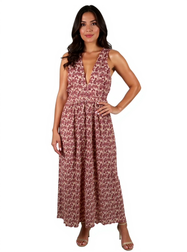 Tcec Pink Print Pre-Owned Ladies Dress - Size Large