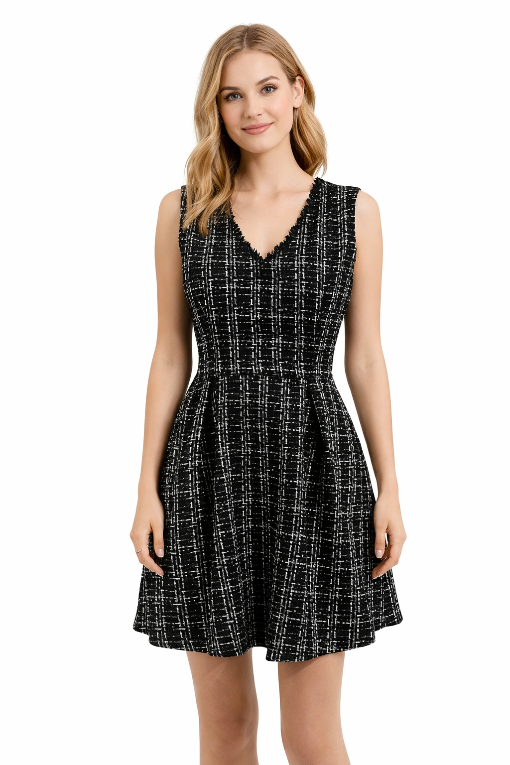 Solitaire Black/White Pre-Owned Ladies New With Tags Dress - Size Small