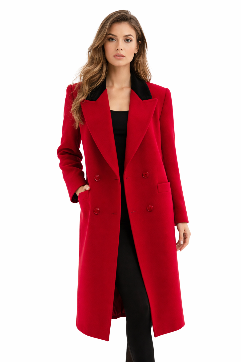 Harve Benard Red/Black wool Pre-Owned Ladies Coat - Size 4 - Margaret’s Fine Consignment