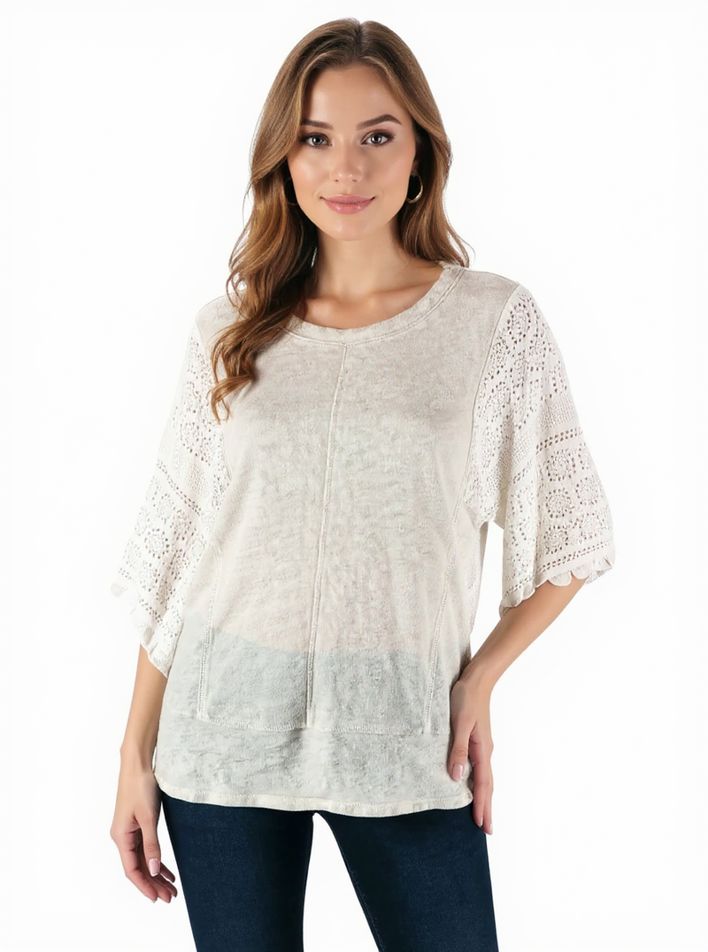 Akemi + Kin Oatmeal Pre-Owned Ladies Top - Size Small