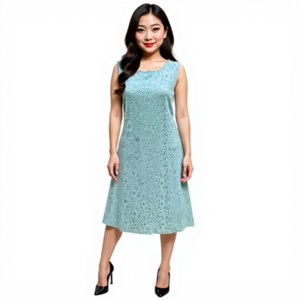 Preston & York Aqua Floral Ladies Pre-Owned Dress - Size Medium