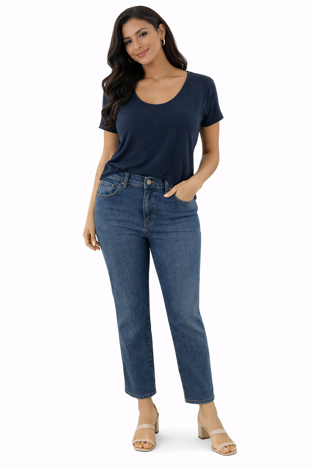 Jones New York - Blue Solid Pre-Owned Ladies Jeans - Size 10