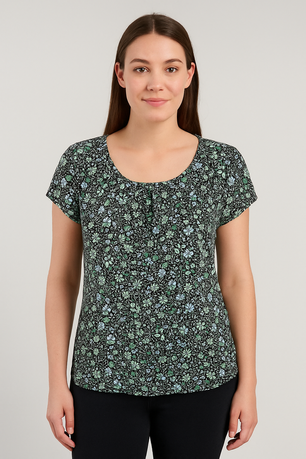 Loft Navy/Multi Floral Blouse - Size Small - Margaret’s Fine Consignment