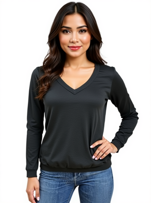 Loft Black Solid Ladies Pre-Owned Top - Size Medium