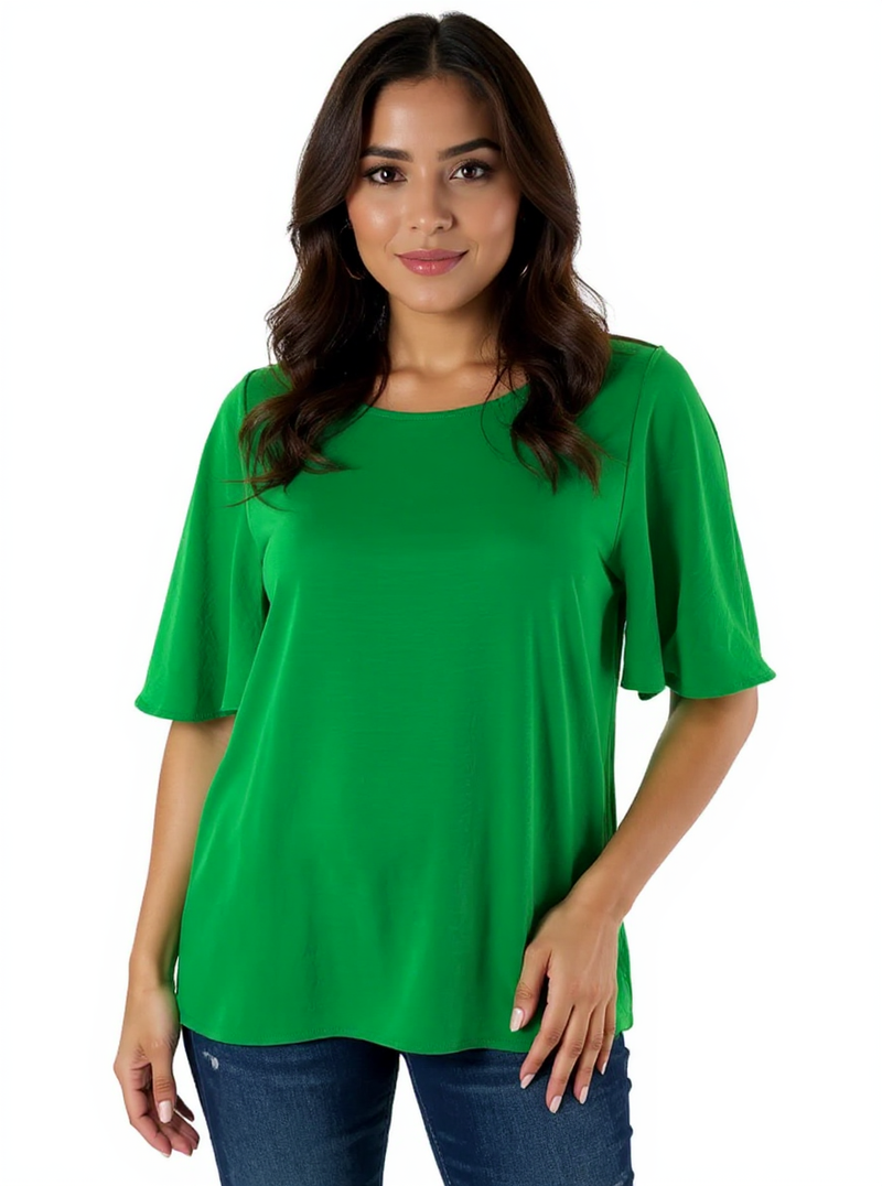 Jodifl Green Solid Pre-Owned Ladies Top - Size Small