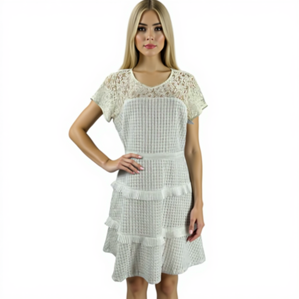 Kensie White Lace Pre-Owned Ladies Dress - Size 14