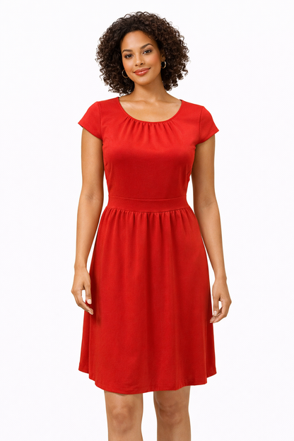 J Crew Red Solid Pre-Owned Ladies Dress - Size 4