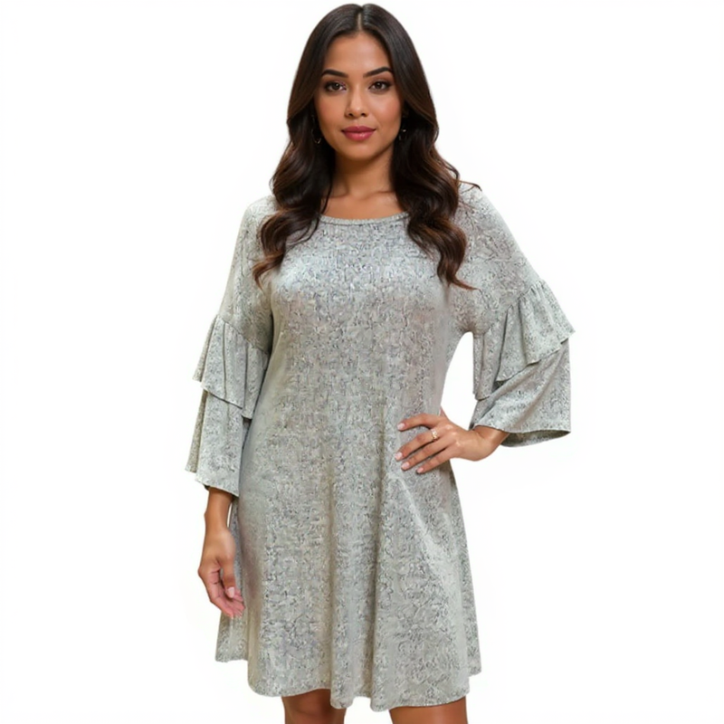 Cupio Gray Heathered Ladies Pre-Owned Dress - Size Small